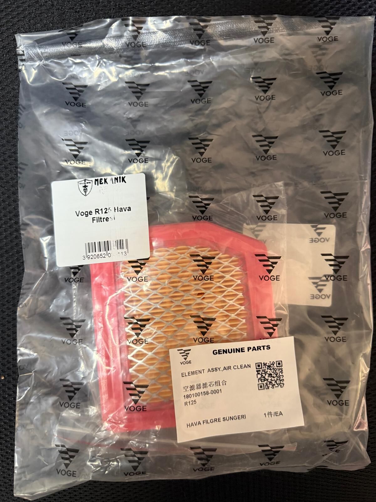 Voge R125 Hava Filtresi