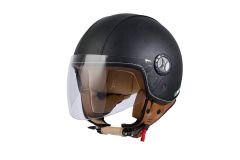 SWAY SW 701 Black Leather Yarım Kask