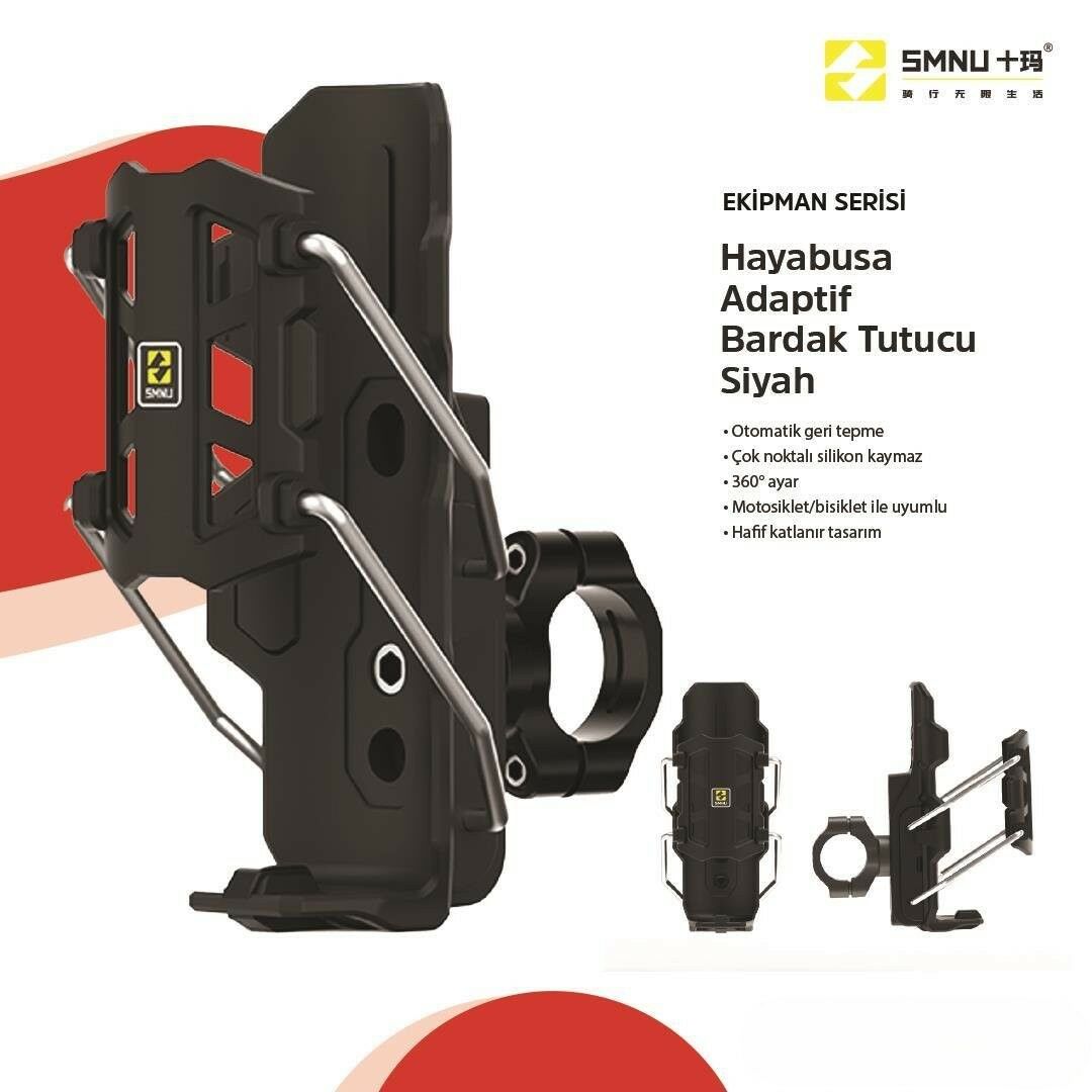 SMNU HAYABUSA ADAPTİF BARDAK TUTUCU Siyah