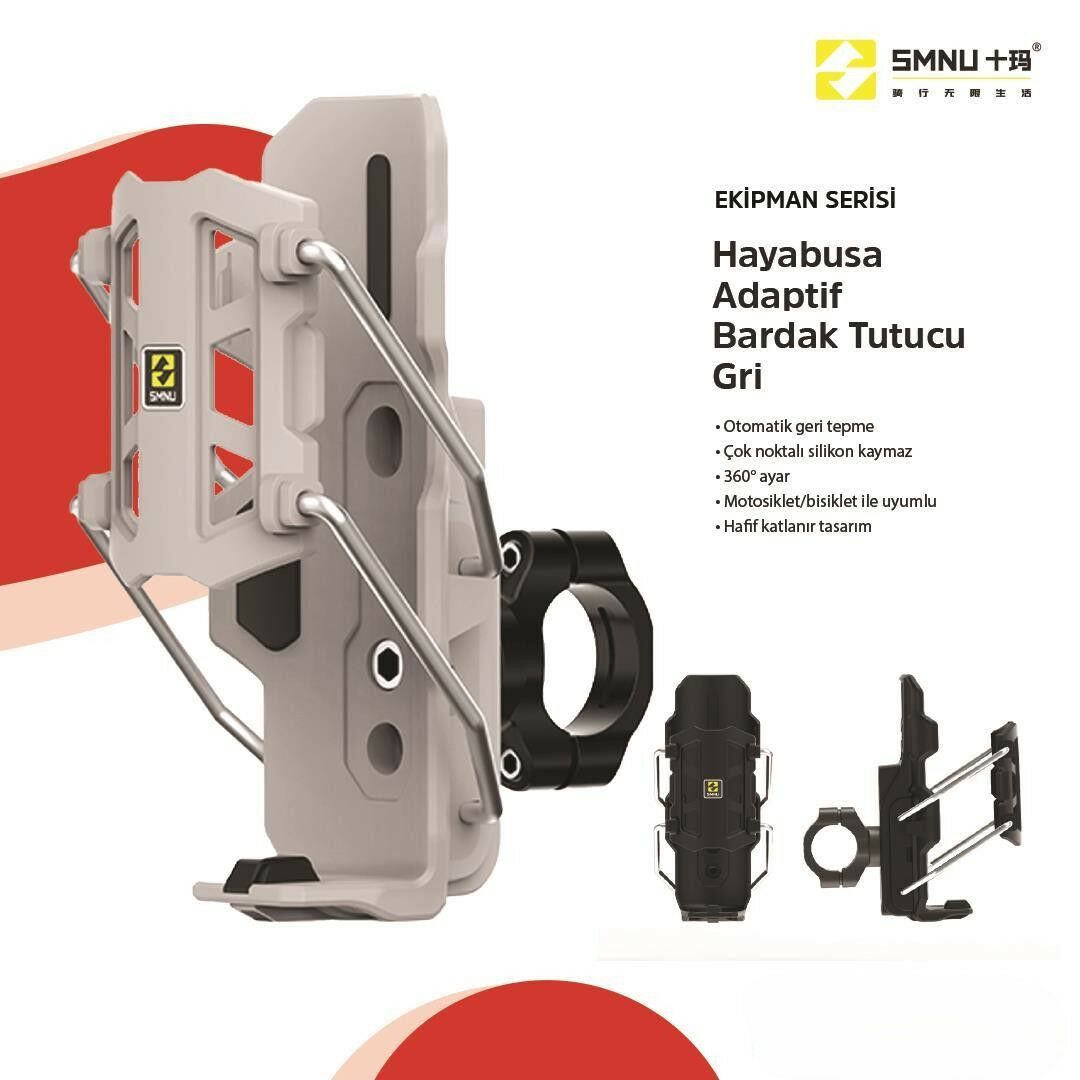 SMNU HAYABUSA ADAPTİF BARDAK TUTUCU Gri