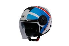 SWAY SW 737 DOUBLE White Blue Red Yarım Kask