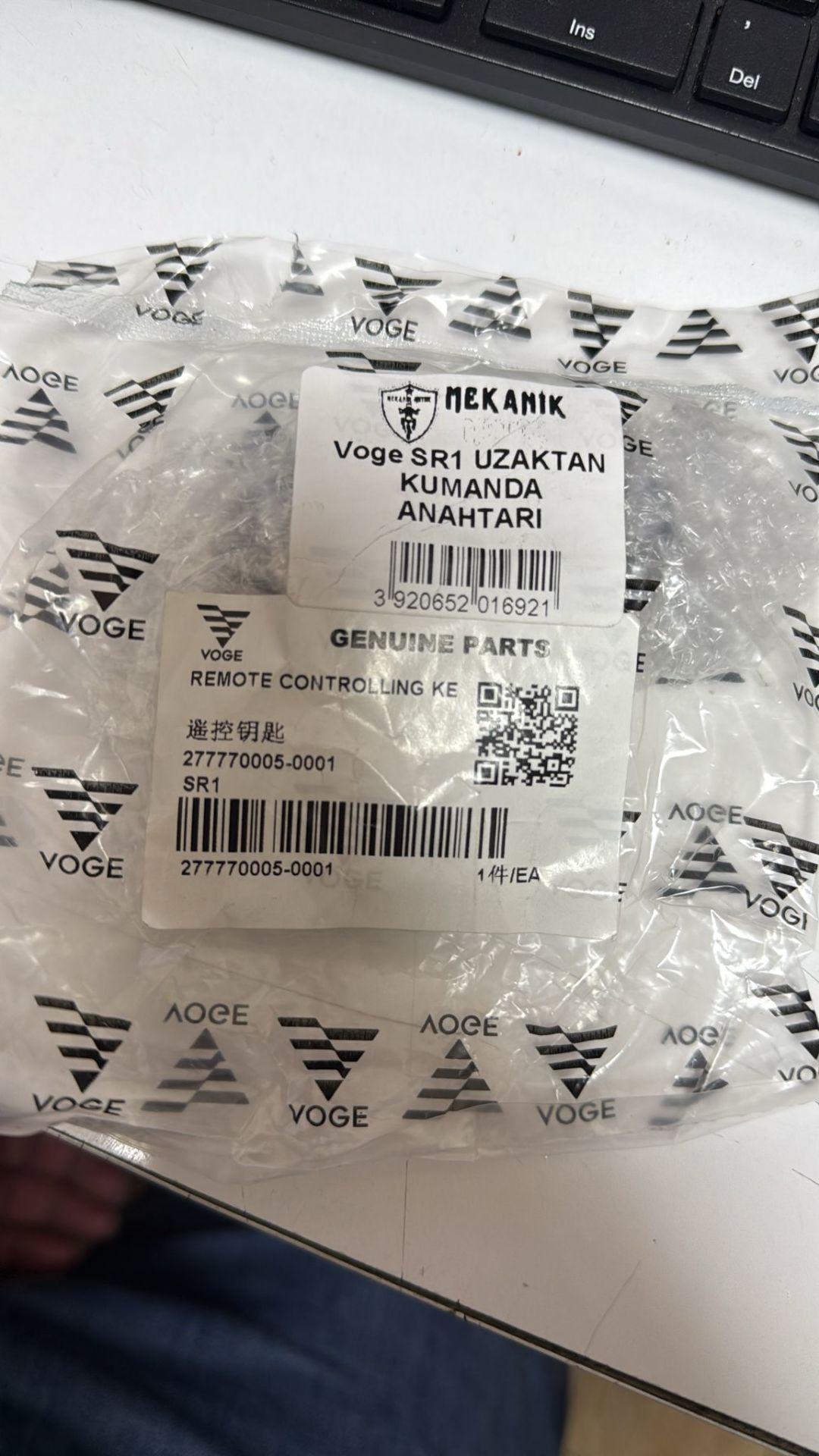 Voge SR1 UZAKTAN KUMANDA ANAHTARI