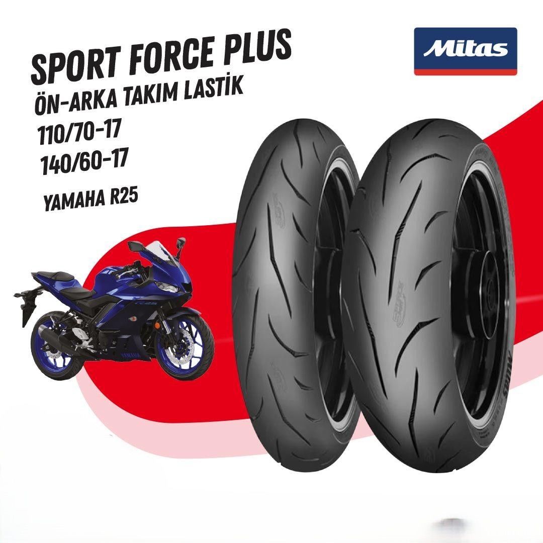 Yamaha R25 Mitas SPORT FORCE + Takım 110/70-17 - 150/60-17