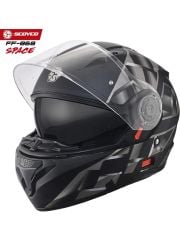 Scoyco FF-868 Space Mat Siyah-Gri Çene Açılır Güneş Vizörlü Kask