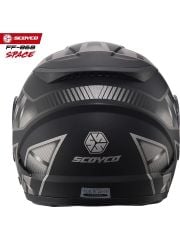 Scoyco FF-868 Space Mat Siyah-Gri Çene Açılır Güneş Vizörlü Kask