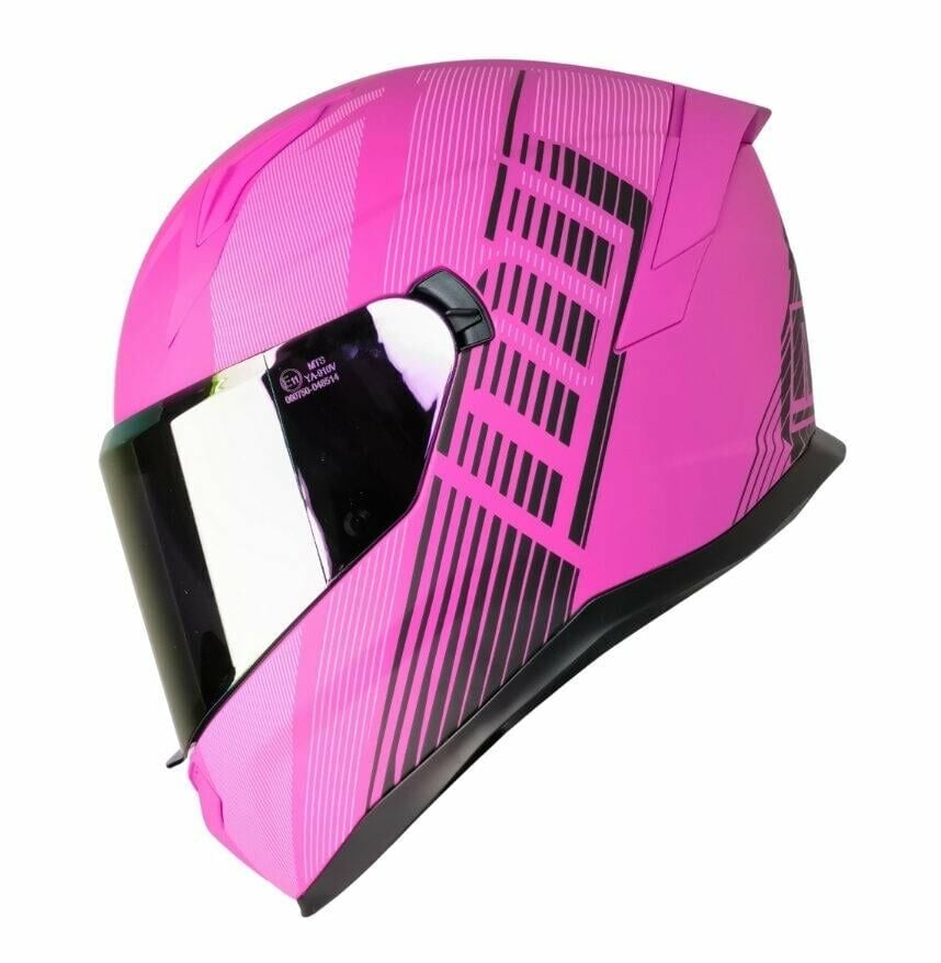 Mts M 910 LADY  FUCHSIA  Pembe Tam Kask (renkli Vizör)