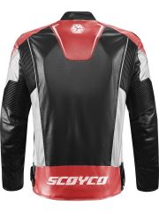 Scoyco JK187 4 Mevsim Mont Pu Leather Black-Red