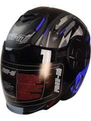 Freem FR665 Mat Blue Yarım Kask  Siyah Vizör