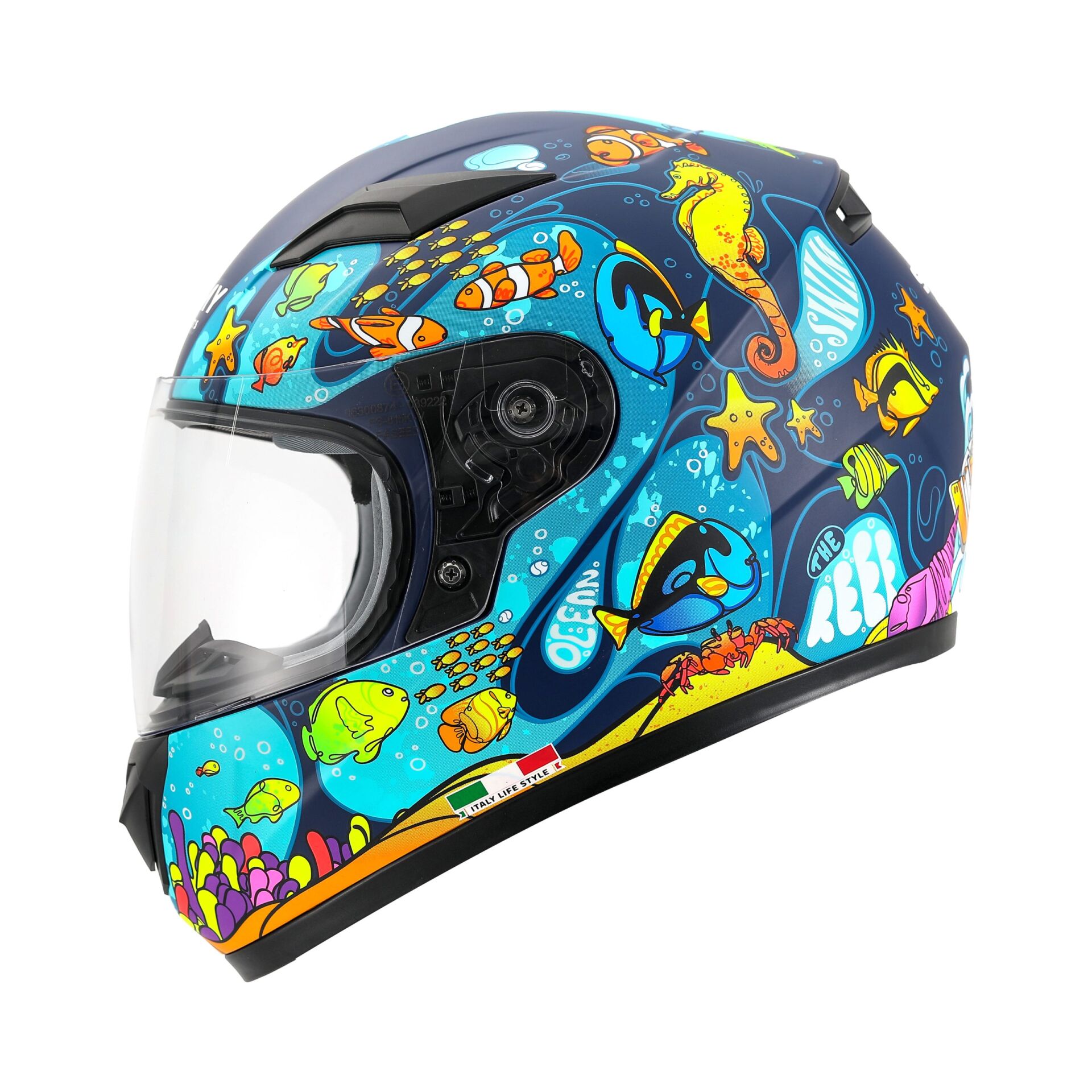 SWAY SW 815K OCEAN Black Blue Full Face Çocuk Kaskı